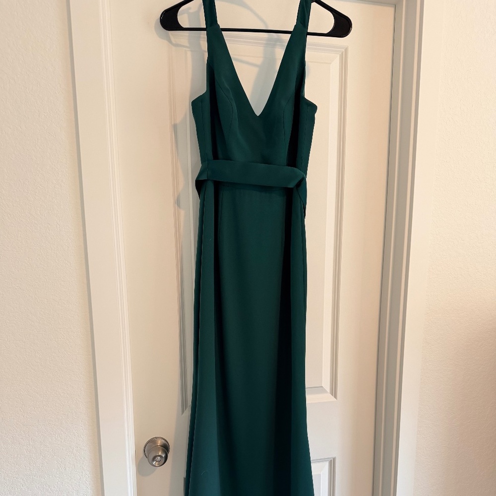 Emerald open back formal gown